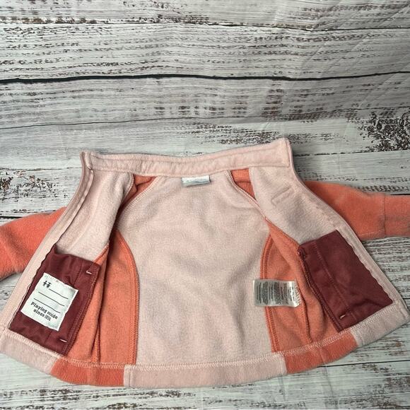 Columbia Fleece Jacket Baby 3-6 Months Pink Colorblock Benton Springs Fleece - Picture 4 of 8